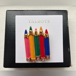 Talbots Colored Pencils Brooch Pin BNWT